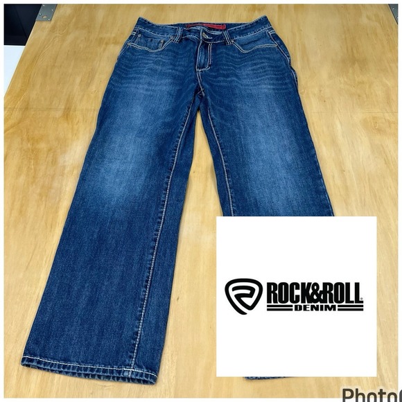 Rock & Roll Cowboy Other - Rock & Roll Double Barrel Jeans Mens 33x30 Relaxed Fit Straight Leg